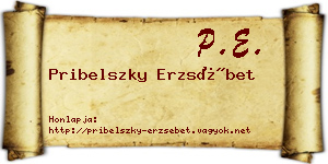 Pribelszky Erzsébet névjegykártya